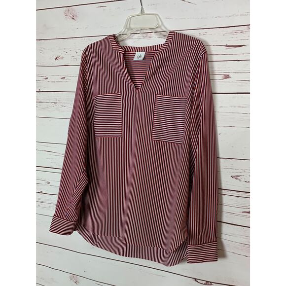 Cabi Women's XL Extra Large Franklin Red White Blue Striped Top Blouse #5335 - Picture 6 of 12
